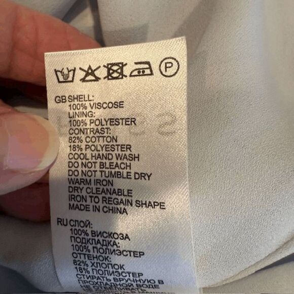 Reiss Yasmine Swirl Print Mini Skirt in Blue / Gray Drawstring Waist Size 10 - Picture 10 of 13